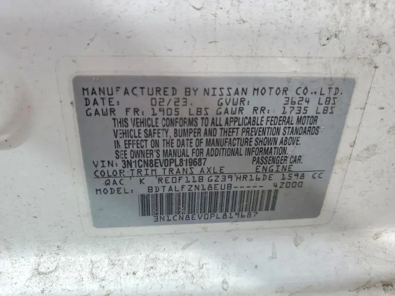 2023 NISSAN VERSA SV  