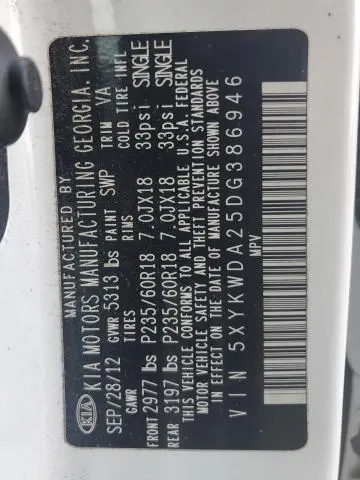 2013 KIA SORENTO SX  