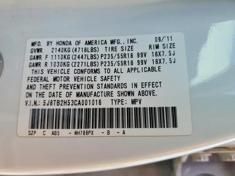 2012 ACURA RDX TECHNOLOGY  