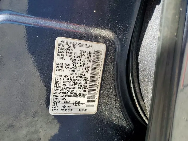 2010 INFINITI FX35 BASE  