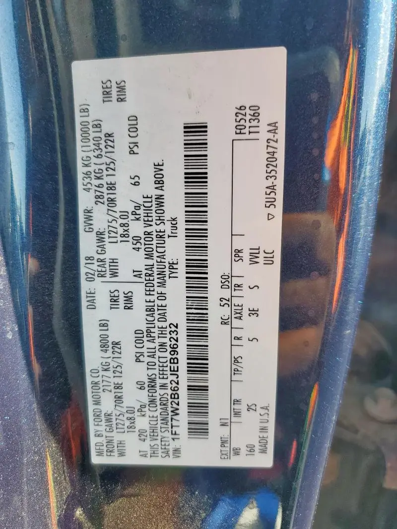 2018 FORD F250 SUPER DUTY  