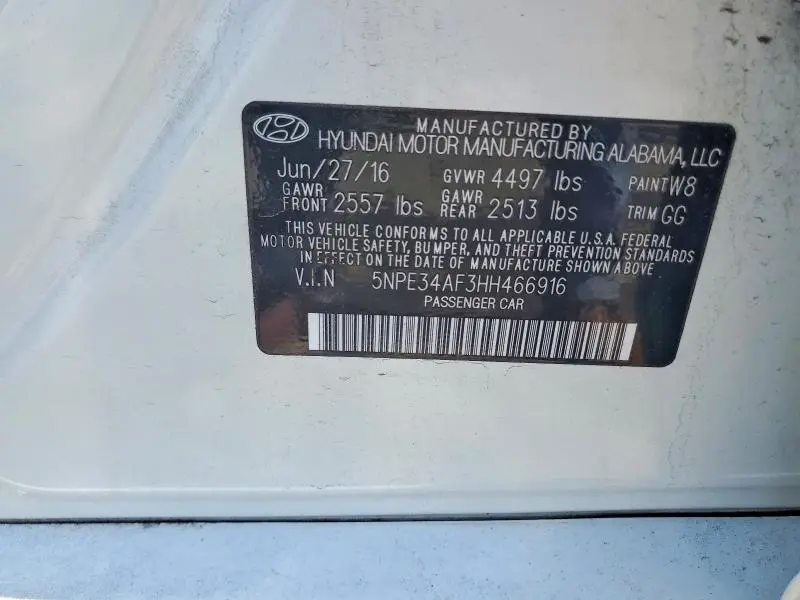 2017 HYUNDAI SONATA LIMITED  