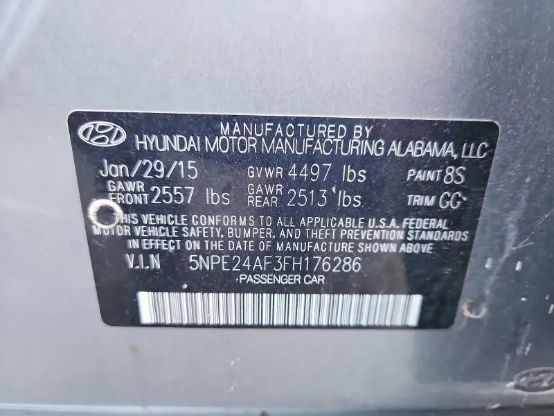 2015 HYUNDAI SONATA SE  