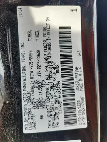 2015 TOYOTA TUNDRA CREWMAX 1794  