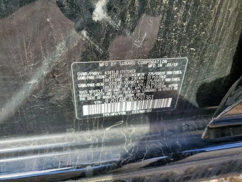 2019 SUBARU CROSSTREK LIMITED  