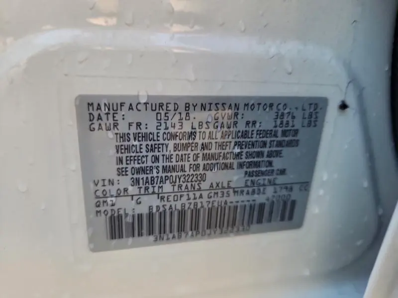 2018 NISSAN SENTRA S  