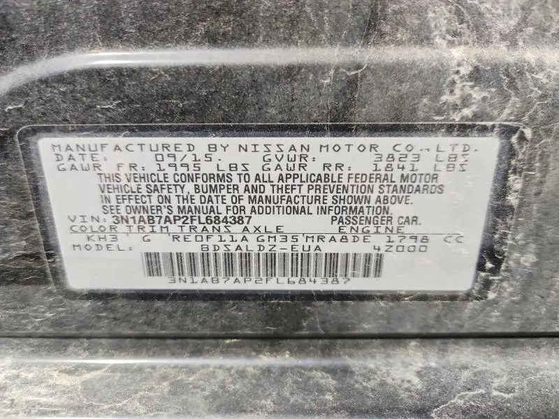 2015 NISSAN SENTRA SV  