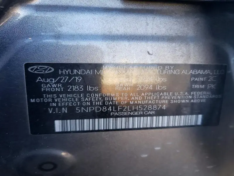 2020 HYUNDAI ELANTRA SEL  