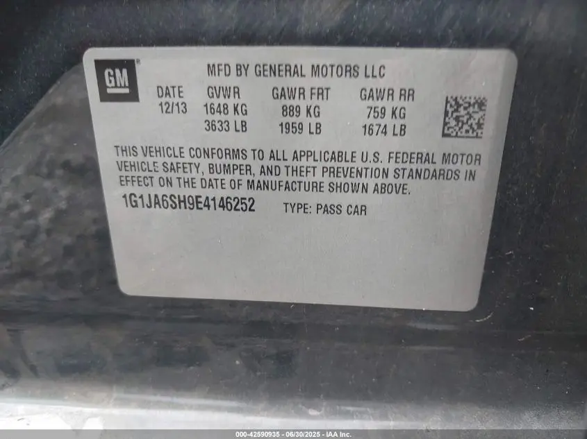 2014 CHEVROLET SONIC LS AUTO