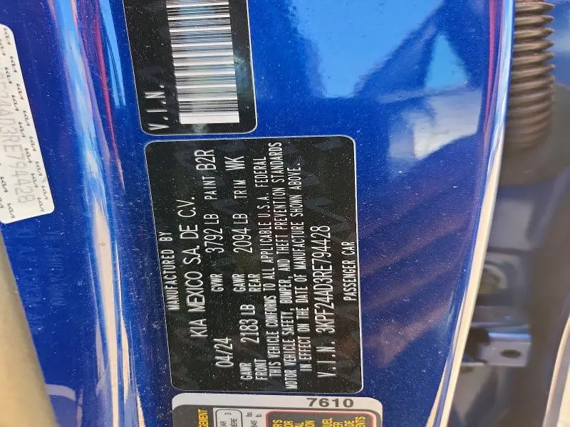 2024 KIA FORTE LXS  