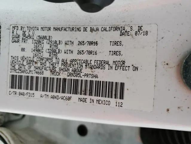 2018 TOYOTA TACOMA DOUBLE CAB  