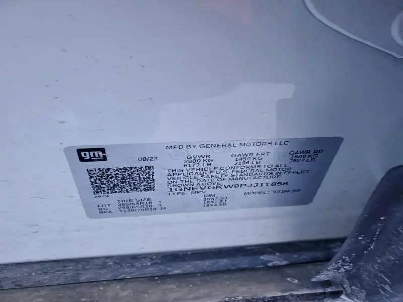 2023 CHEVROLET TRAVERSE LT  