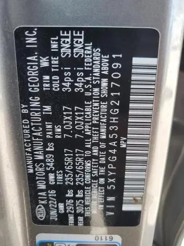 2017 KIA SORENTO LX  