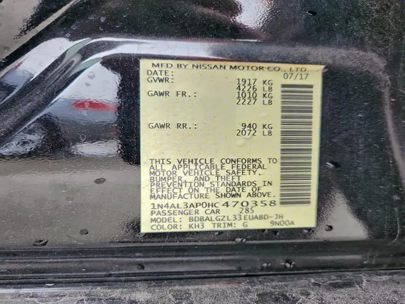 2017 NISSAN ALTIMA 2.5  