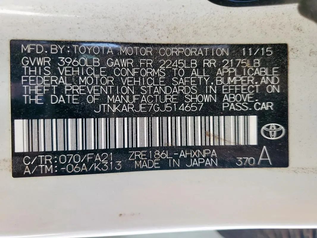 2016 TOYOTA SCION IM   