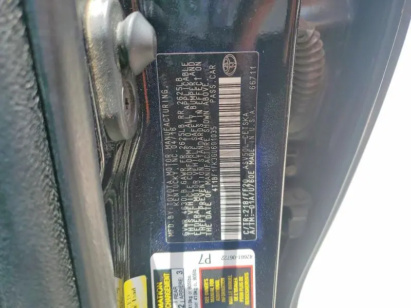 2016 TOYOTA CAMRY   