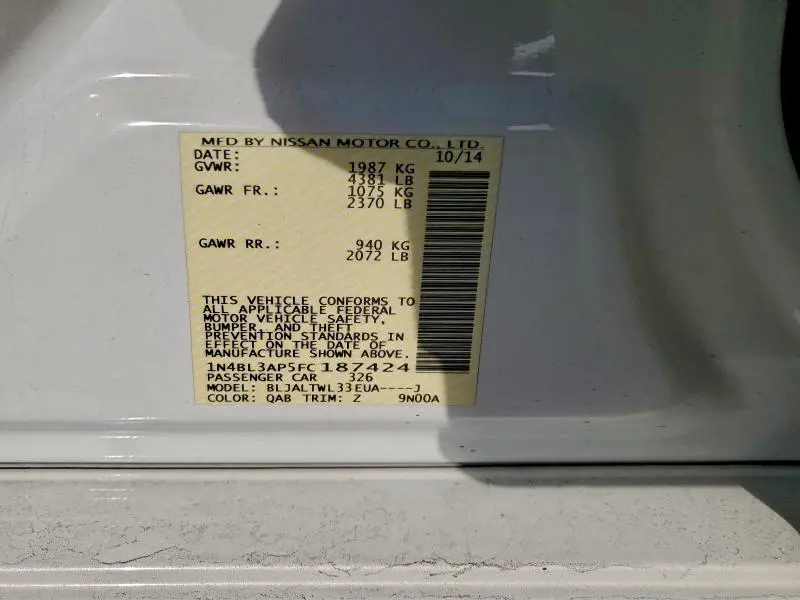 2015 NISSAN ALTIMA 3.5S  