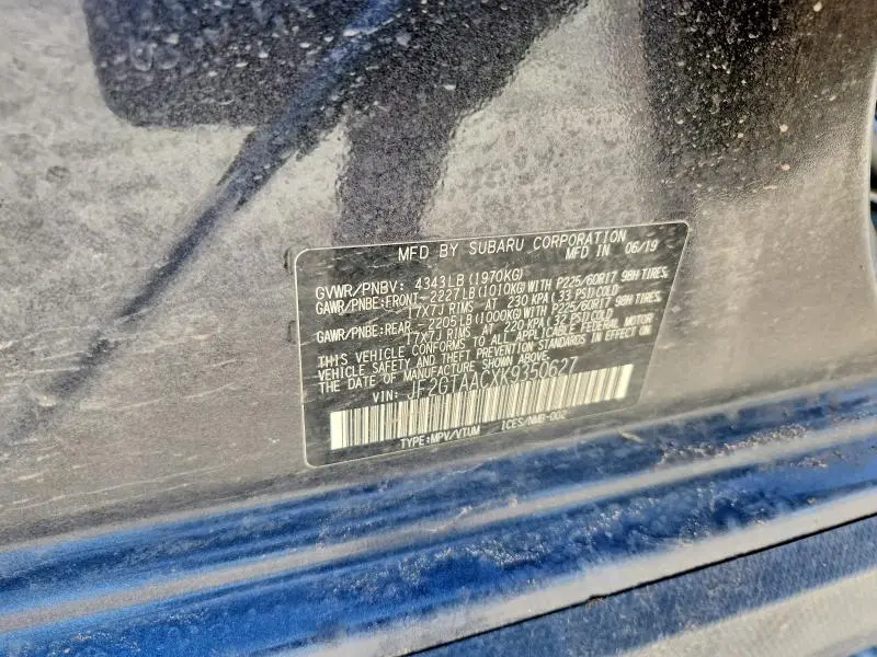 2019 SUBARU CROSSTREK   