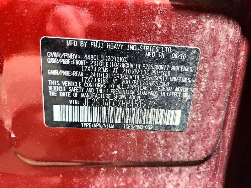 2017 SUBARU FORESTER 2.5I PREMIUM  