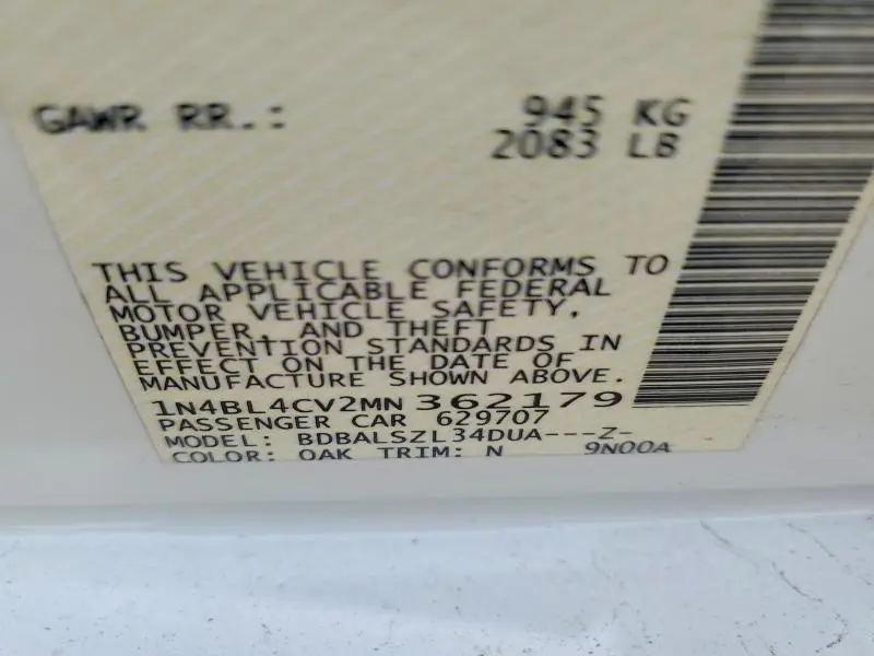 2021 NISSAN ALTIMA SR  