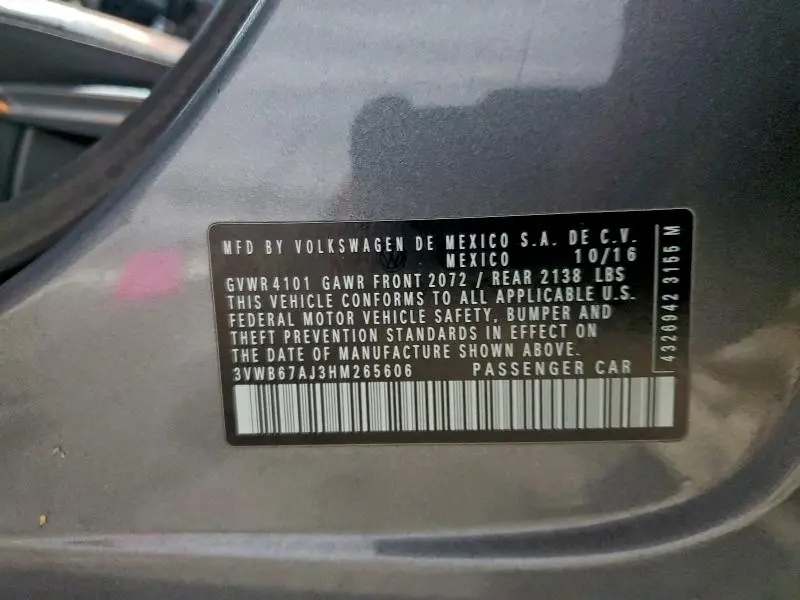 2017 VOLKSWAGEN JETTA SE  