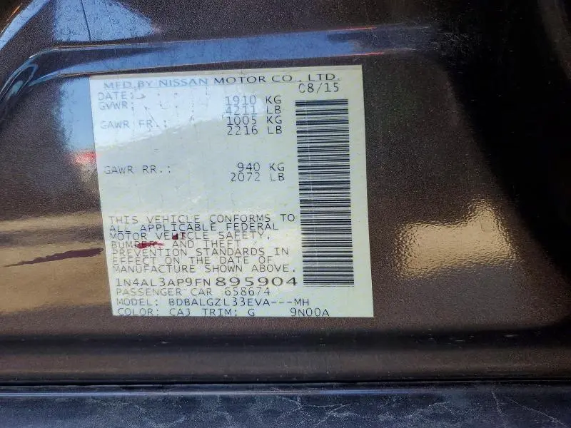 2015 NISSAN ALTIMA 2.5  