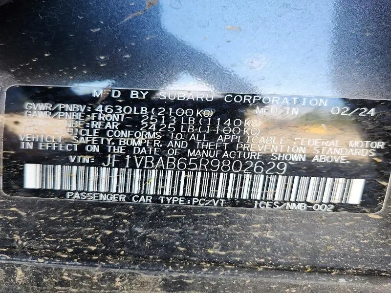 2024 SUBARU WRX   