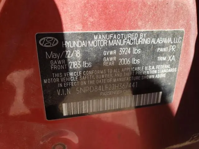2018 HYUNDAI ELANTRA SEL