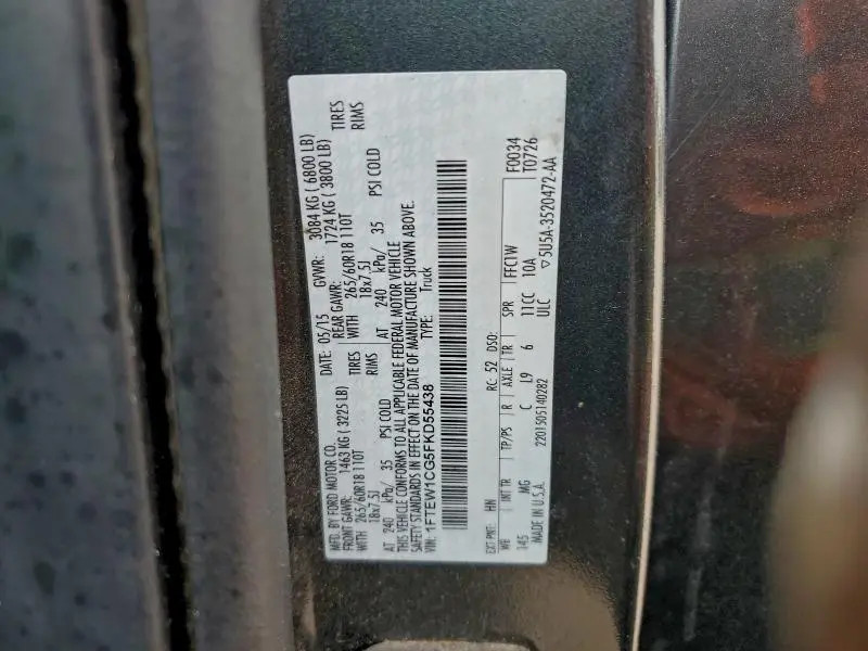 2015 FORD F150 SUPERCREW  