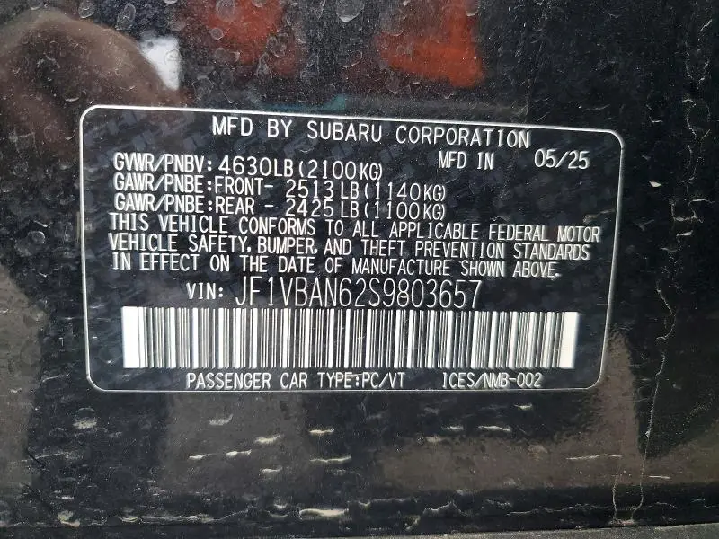 2025 SUBARU WRX LIMITED  