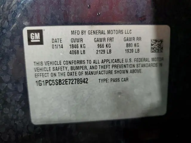 2014 CHEVROLET CRUZE LT  