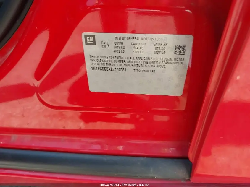 2014 CHEVROLET CRUZE 1LT AUTO