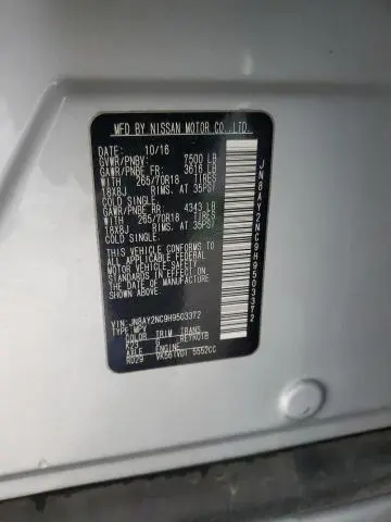2017 NISSAN ARMADA SV  