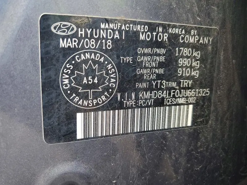 2018 HYUNDAI ELANTRA SEL  