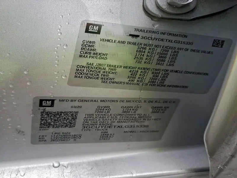 2020 CHEVROLET SILVERADO K1500 LT  