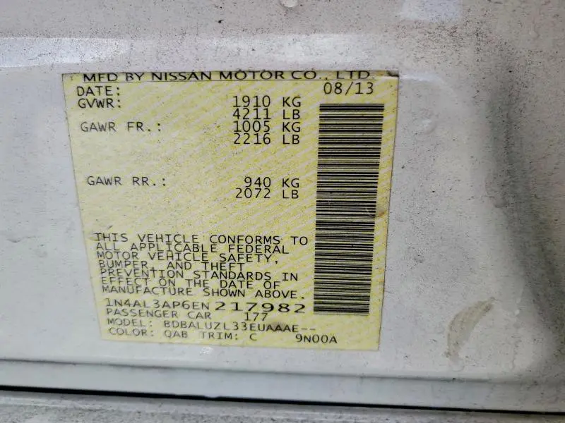 2014 NISSAN ALTIMA 2.5  