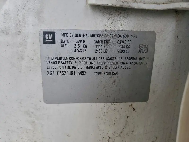 2018 CHEVROLET IMPALA LT  