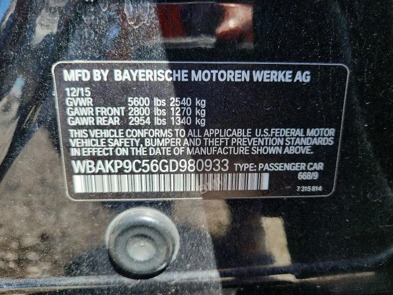 2016 BMW 550 XI  