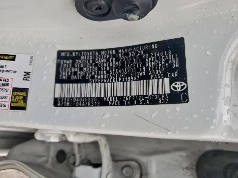 2020 TOYOTA COROLLA LE  