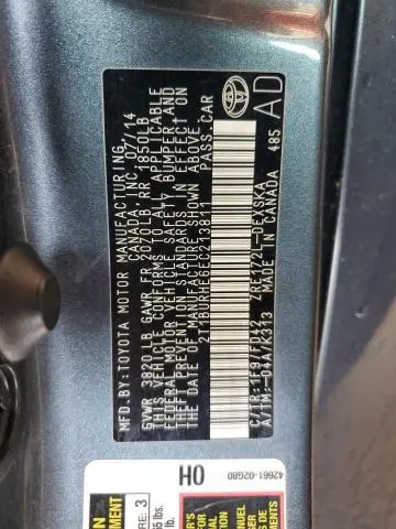 2014 TOYOTA COROLLA L  