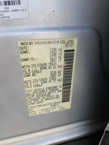 2017 NISSAN MURANO S  