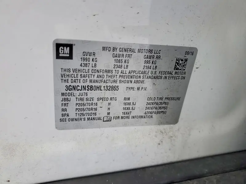 2017 CHEVROLET TRAX LS  