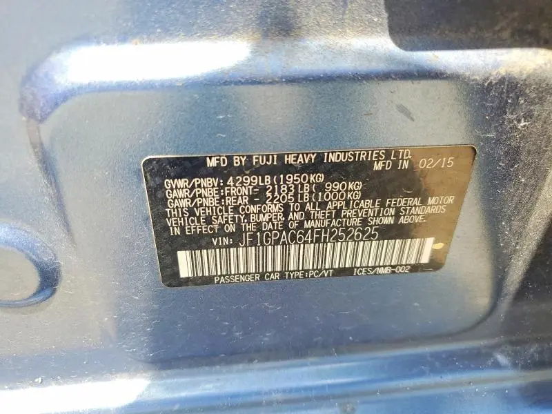 2015 SUBARU IMPREZA PREMIUM  