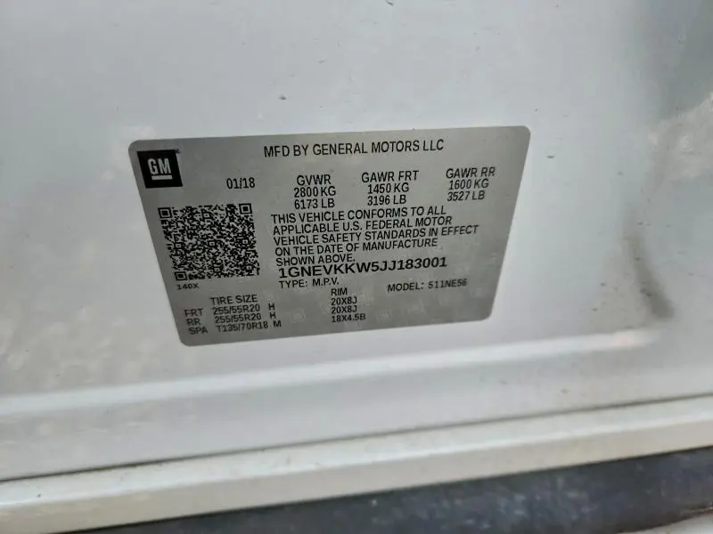 2018 CHEVROLET TRAVERSE HIGH COUNTRY  