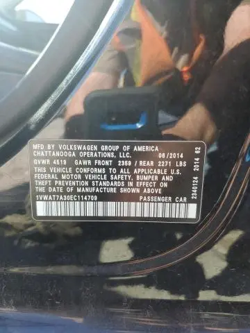 2014 VOLKSWAGEN PASSAT S  