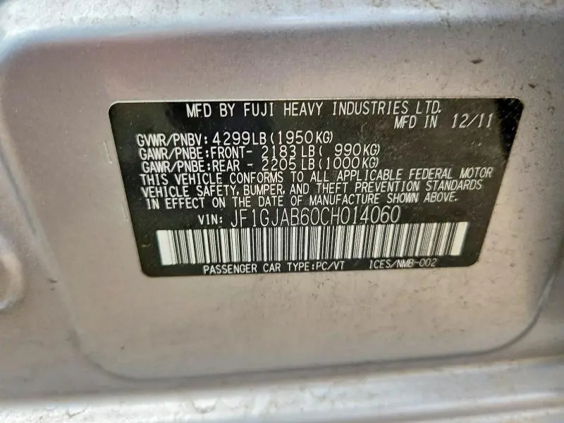 2012 SUBARU IMPREZA PREMIUM  