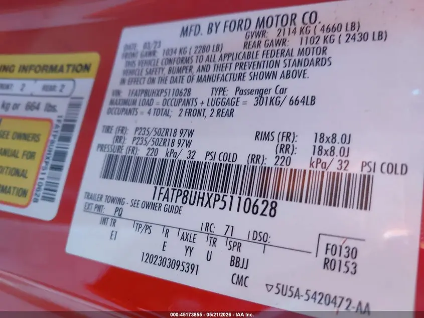 2023 FORD MUSTANG ECOBOOST PREMIUM
