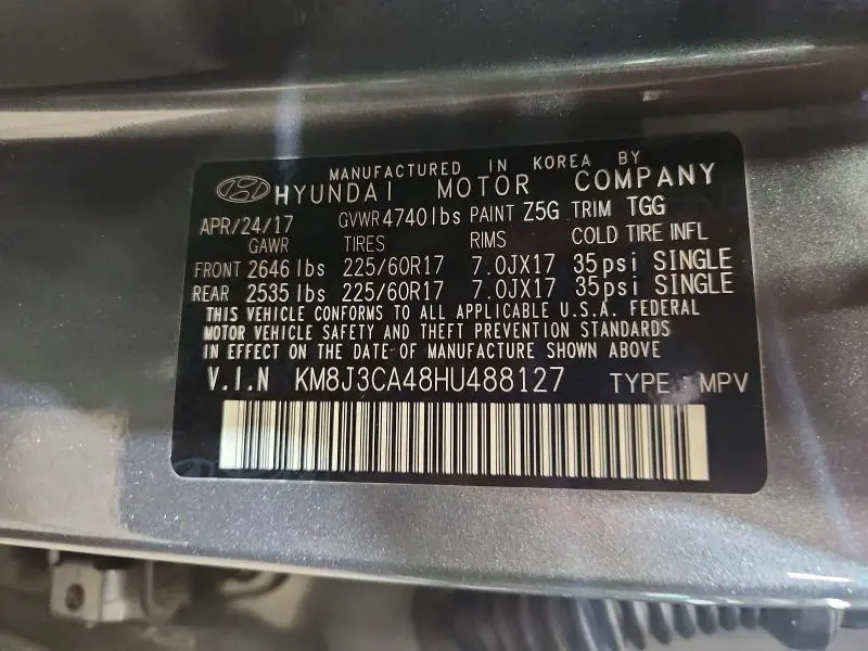 2017 HYUNDAI TUCSON SE  