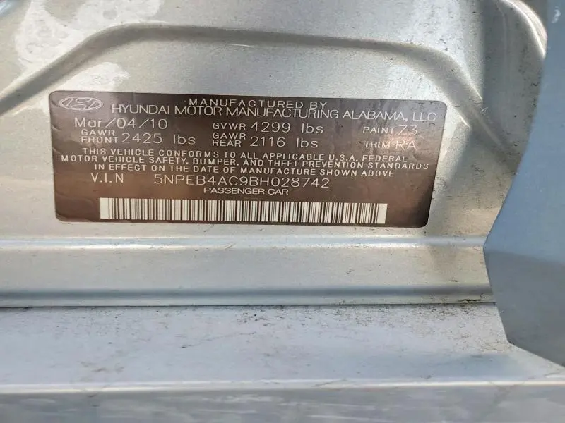 2011 HYUNDAI SONATA GLS  