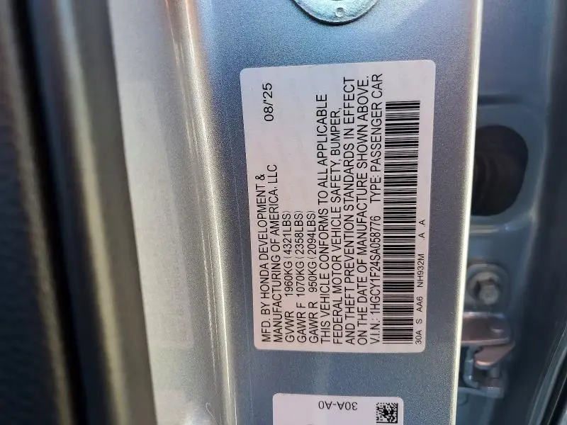 2025 HONDA ACCORD LX  